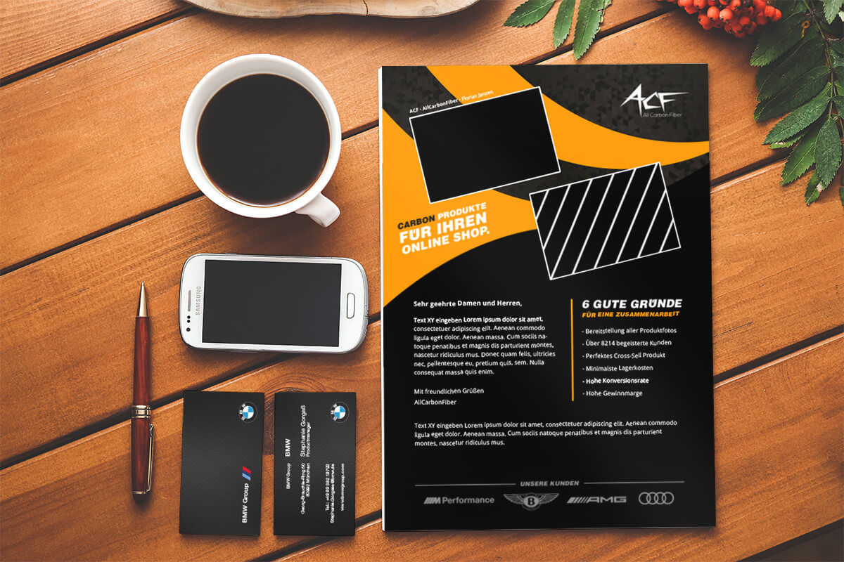 ACF Briefpapier Visitenkarte Design BMW Autos